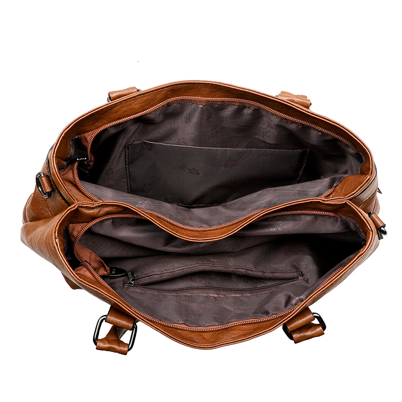 Large Capacity Soft Leather Pillow 2024 New Retro Handbag Boston Bag Casual One Shoulder Diagonal Cross Mom Bags Sac A Main