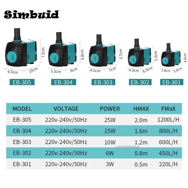 EU/US 3W 10W 15W 25W Fish Tank Water Fountain Pump Filter 110V-240V Ultra-Quiet Submersible Fish Pond Aquarium Pump 241225