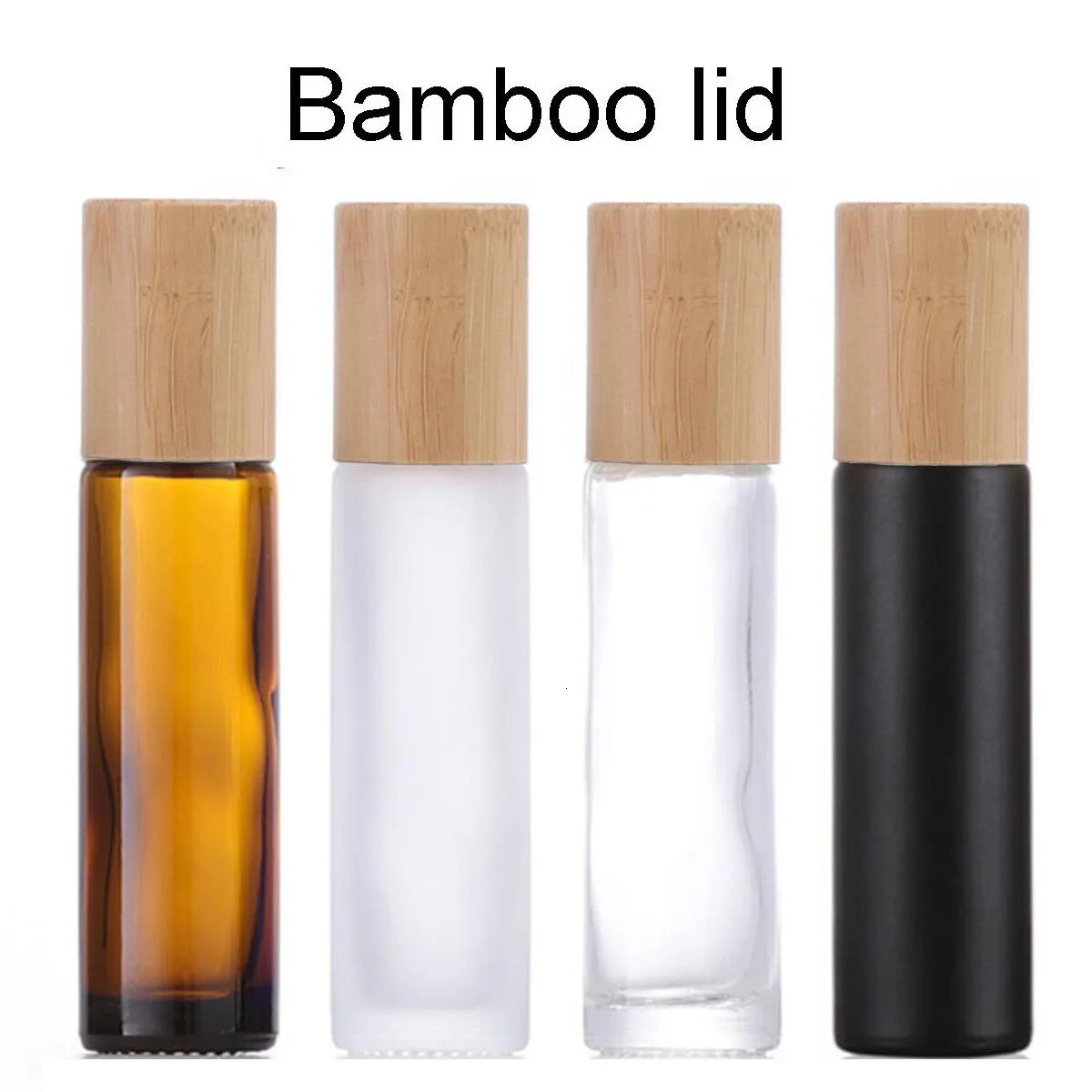12X 24X 5ML 10ML Glass Essential Oil Roll On Bottles Natural Bamboo Wood Lid Perfume Vials Steel Roller Ball Refillable Portable 241225