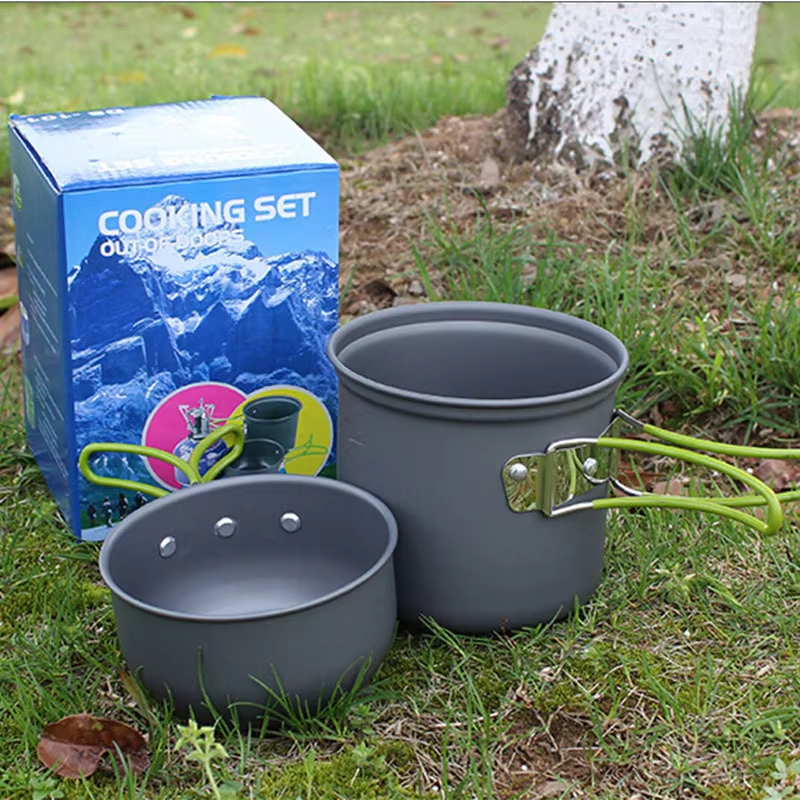 Outdoor Portable Camping Pots And Pans Set Camping Cookware Set