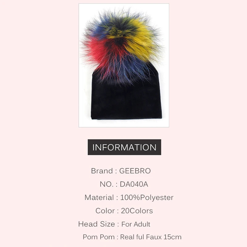 Cute Big Real Fur Pompom Baby Girls Boys Beanies Infant born Winter Warm Hats Unisex For 03 Month Caps 241225