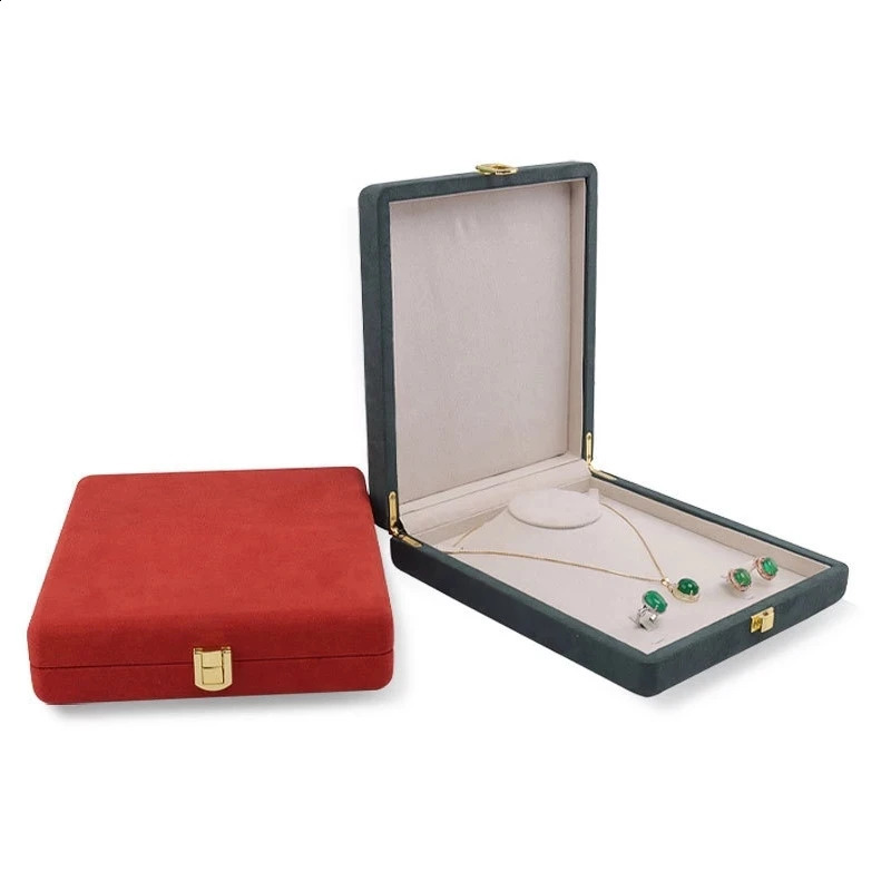 High-End Large Boxes Pearl Necklace Earrings Set Jewelry Packaging Box Metal Lock Buckle Jewelry Organizer Gift Box 20*23Cm 241225