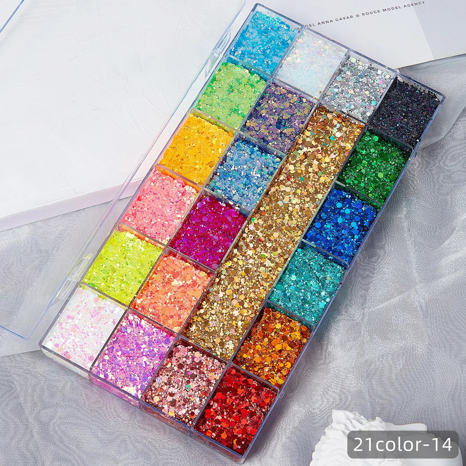 24 Colors Chunky Glitter Face Body Gel Sequin Eyeshadow Palette Lips Nails Hairs Makeup Shimmer Body Glitter Primer Gel 241226