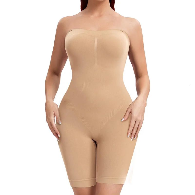 ZAFUAZ Womens Shapewear Bodysuits Butt Lifter Body Shaper Strapless Seamless Mid Thigh plus Size Sweat Vest for Women Exercise 241225