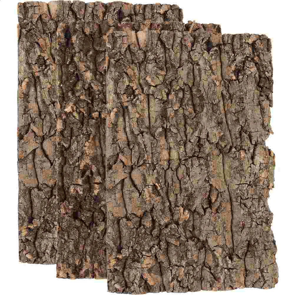 3 Pcs Reptile Bark Backdrop Glass Containers Cork Reptiles Terrarium Background Plants Decor Wood 241225