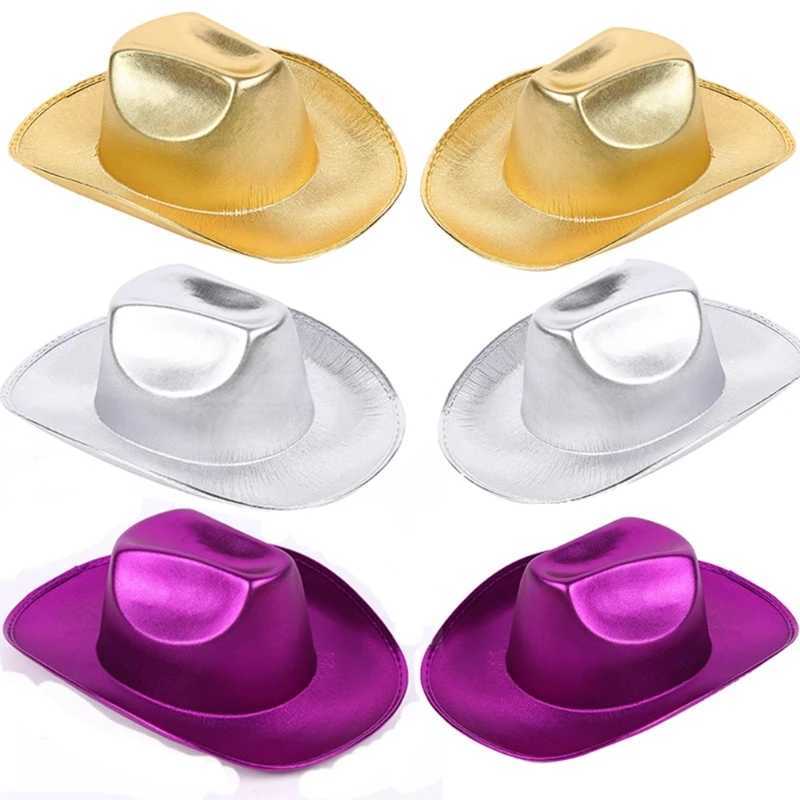 Sparkling Cowboy Hat Aurora Sparkling Wild Singles Party Disco Shining Cowboy Hat Actor Disco Hat W241225