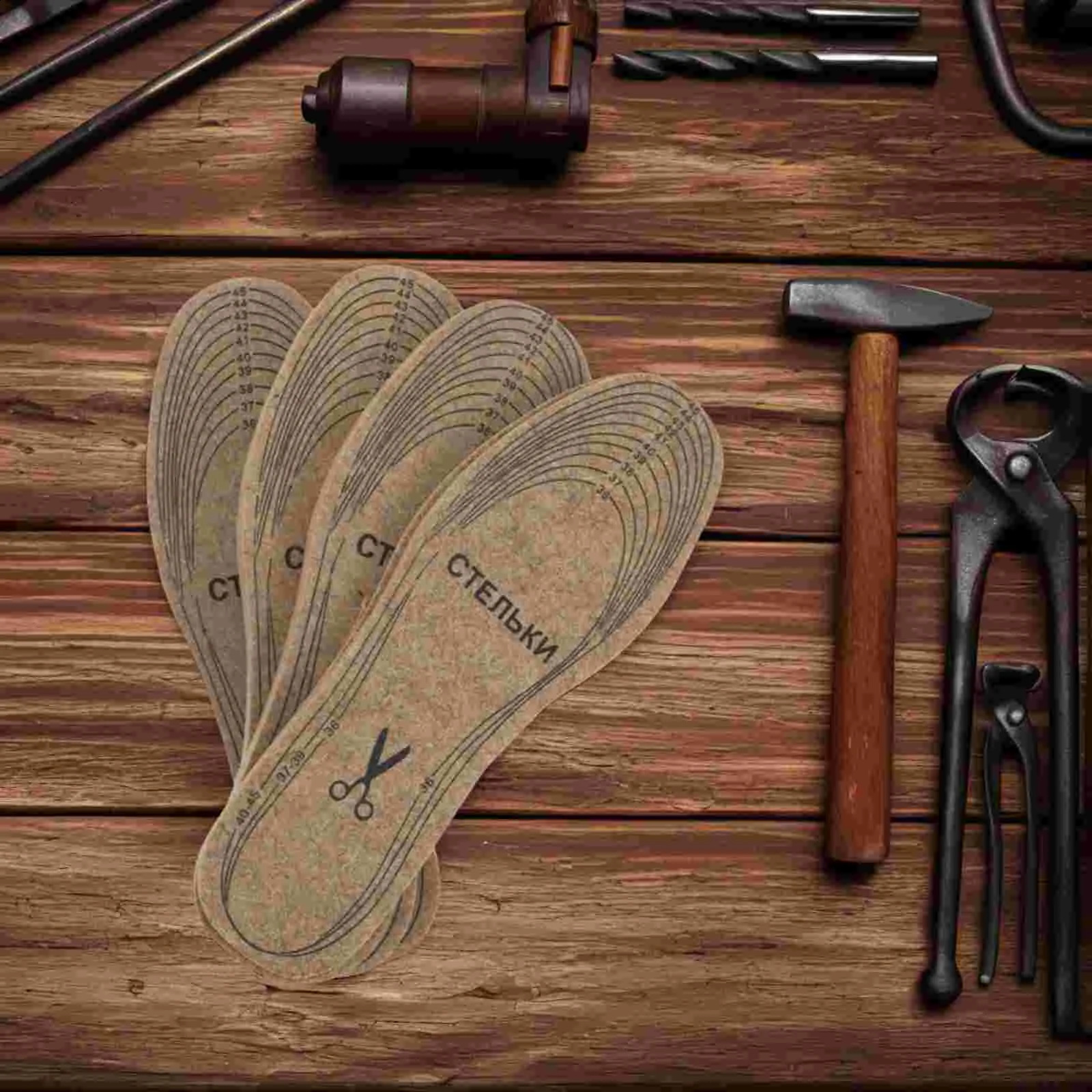4 Pairs Cuttable Wool Felt Insole Foot Heel Pads for Shoes Cork Layer Insoles Women Cold Weather Autumn And Winter 241226