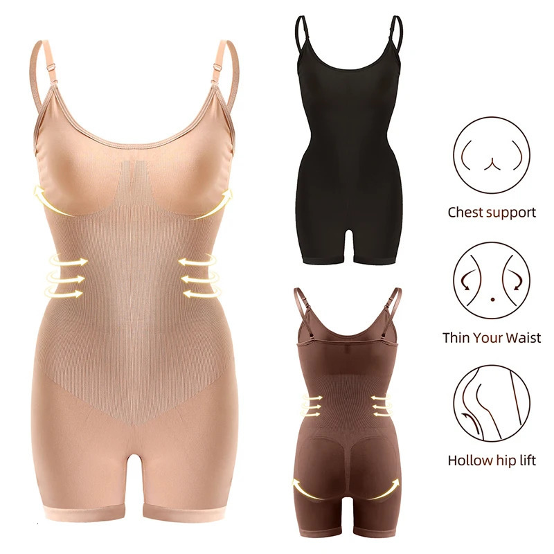 Women Seamless Bodysuit Push Up Corset Waist Trainer Trimmer Butt Lifter Body Shaper Slimming Shapewear Tummy Control Underwear 241225