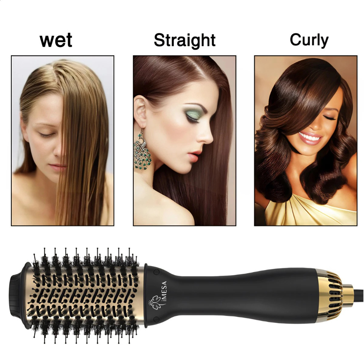 imesa 4 in 1 Air Brush Volumizer PLUS 2.0multifunctional styler professional home straight curling iron Free storage bag 241225