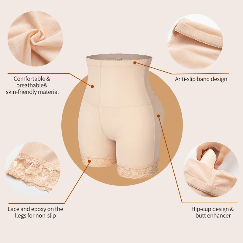 Women Butt Lifter Panties Body Shaper High Waist Cinchers Push Up Seamless Pads Fake Hip Shapewear 241225