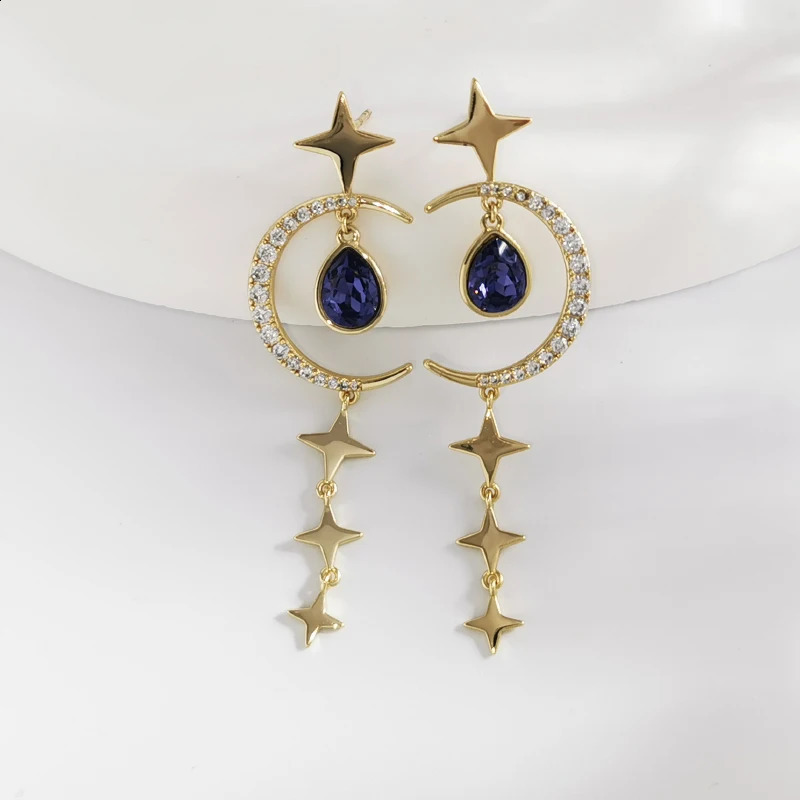 Long Earrings for Women made with Crystals From Austria Fashion Korean Style Female Hanging Earings Party Wedding Jewelry Gifts 241226