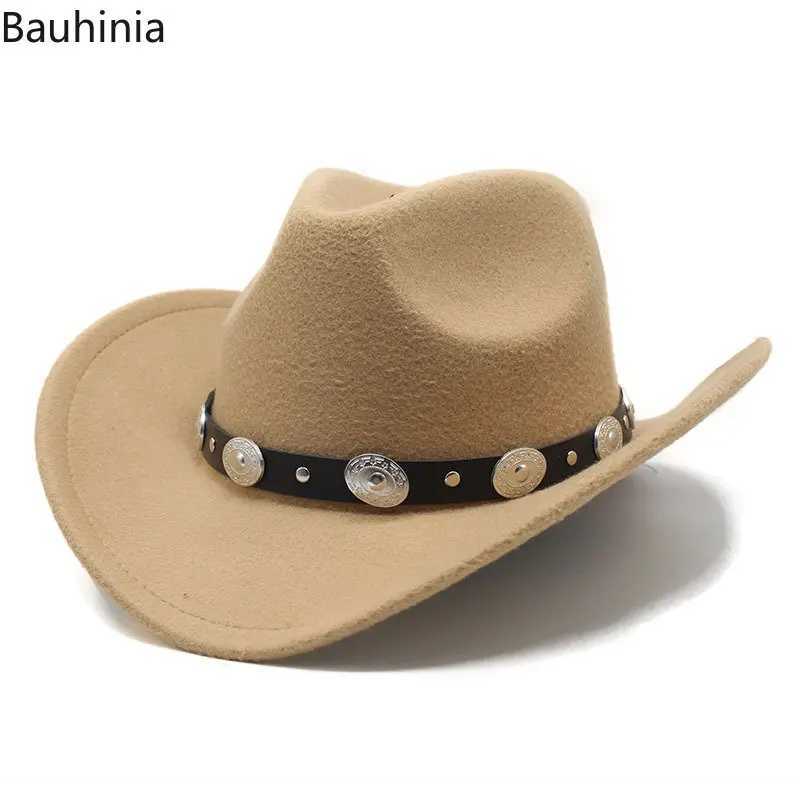 UV Retro Western Mens Cowboy Hat Winter Wide Brown Felt Fedoras Hat Cowboy Girls Church Womens Hat W241225