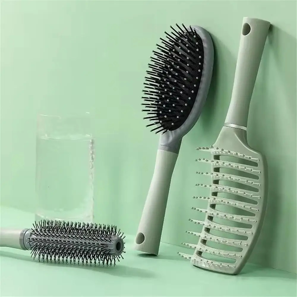 Trendy Vented Curved Hair Brushes Faster Blow Drying Wet Dry Detangling Curling Comb Large Curved Styling Tools for Women 241225