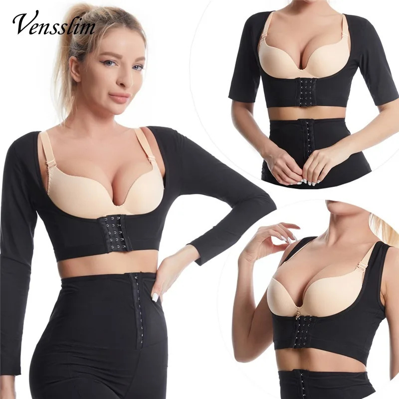 Upper Arm Shapers Compression Long Sleeves Women Arms Sauna Shapewear Shoulder Breast Support Push Up Fat Sweat Corset 241225