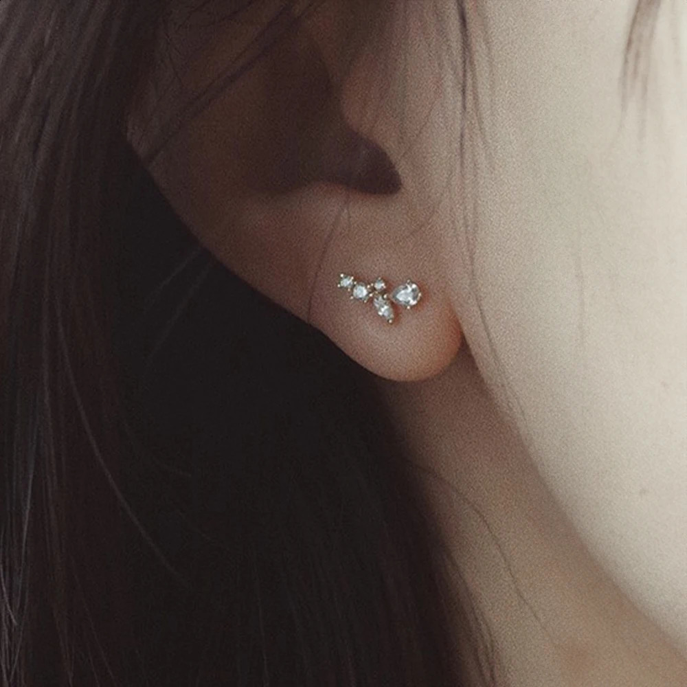 ROXI 1pair Geometry Bowknot Stud Earrings for Women 925 Sterling Silver korean Piercing cartilago Earrings Jewelry kolczyki 241226