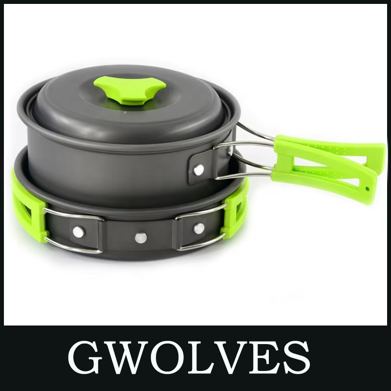 Camping Cookware Sets Outdoor Aluminum nonstick Cooking Pot