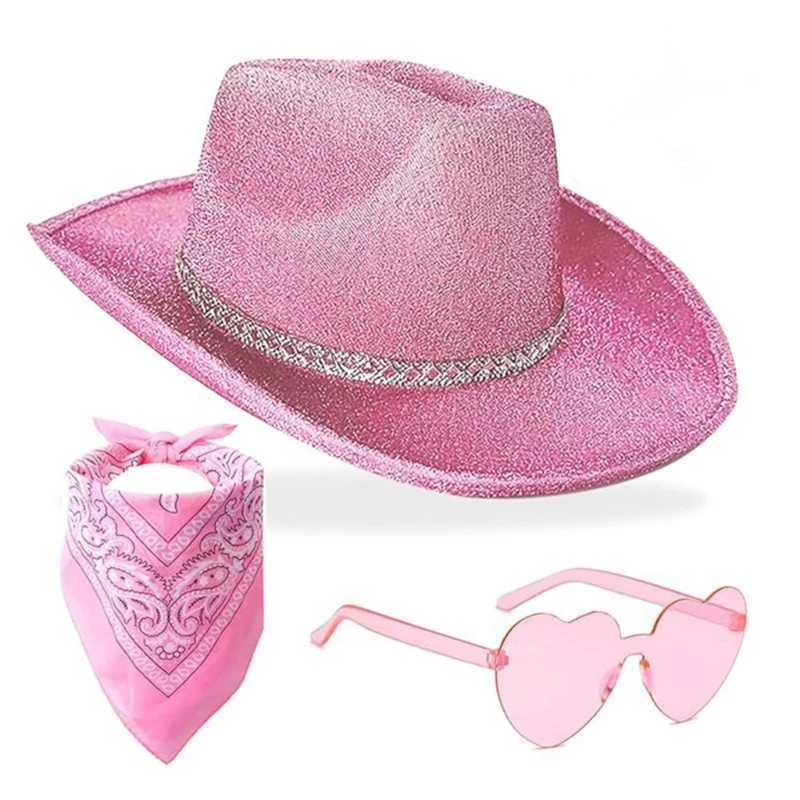 Sparkling denim hat Bandana sunglasses womens music festival Dr Up costume singles party props W241225