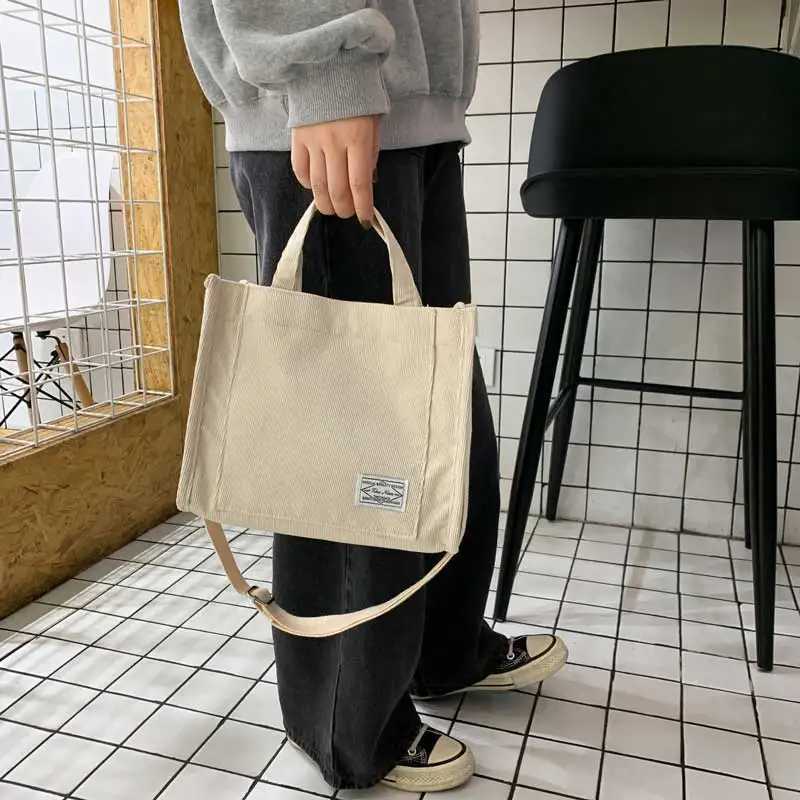Corduroy Crossbody Tote Bag Womens Square Crossbody Bag Casual Tote Bag Shoulder Bag Travel Organiser BagXJ241225