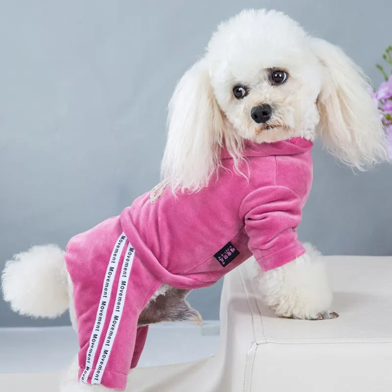 Pet Velvet Pajamas Dog Jumpsuit Spring Autumn Warm Clothing for Small Dog Clothes Kitten Puppy Pullover Chihuahua Costume Coat
