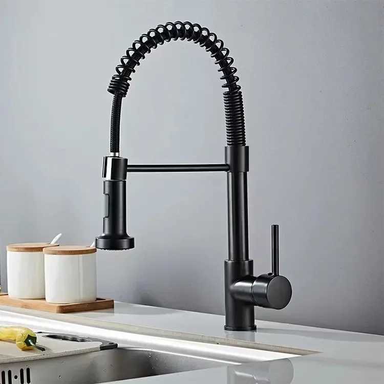 Kitchen faucet spring rotating kitchen sink Pl outlet spring nozzle mixer faucet hot and cold water crane G1/2 Y241226