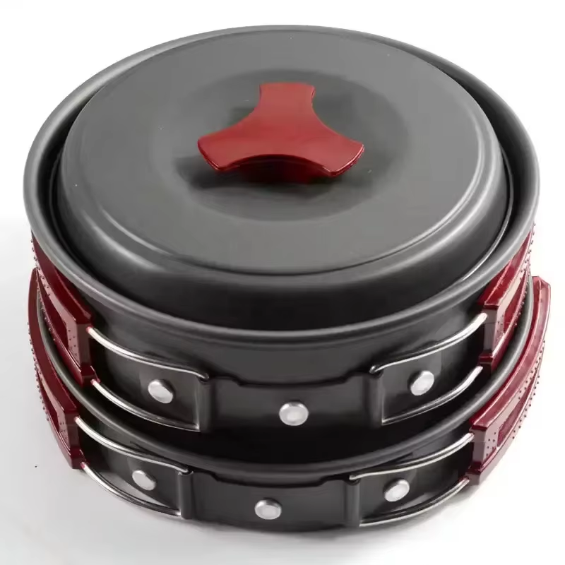 portable lightweight aluminum camping cookware set camping cooking pots and pans