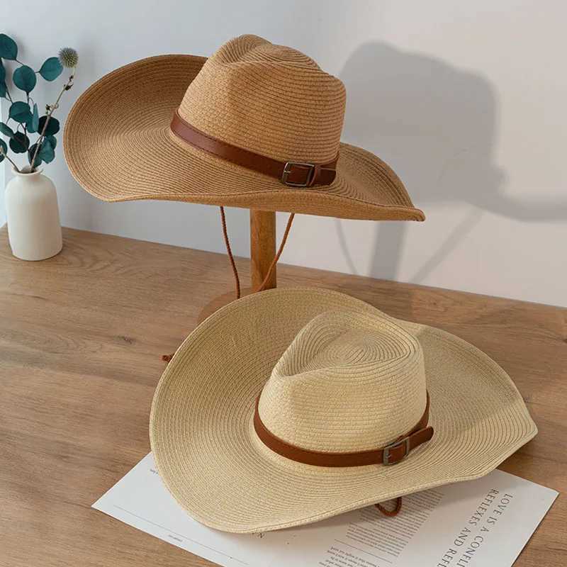 Summer Big Edge Wild Sun C Mens and Womens Outdoor Cowboy Sunscreen Str C Folding Curly Hat Beach Fishing Leisure Hat W241225