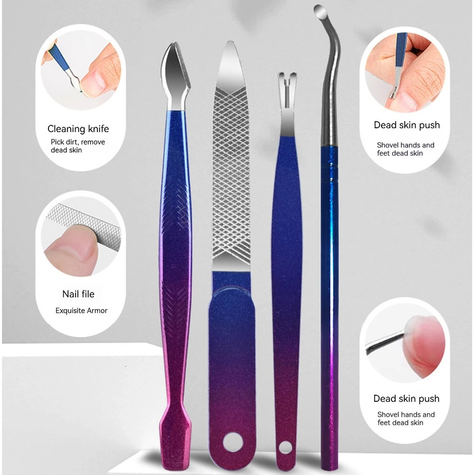 9/18pcs Colorful stainless steel nail clippers multi-functional manicure set eyebrow trimmer nail scissors beauty set 241225