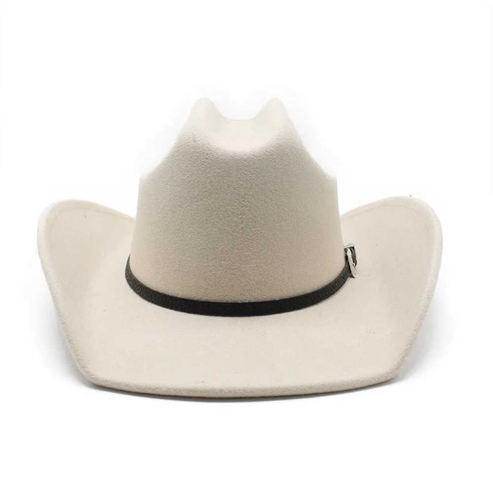Seasonal Cowboy Hat for Men and Women Jazz Cs Wool 57-58cm Western Curve Brim Cowboy Girl Accries NZ0067 W241225
