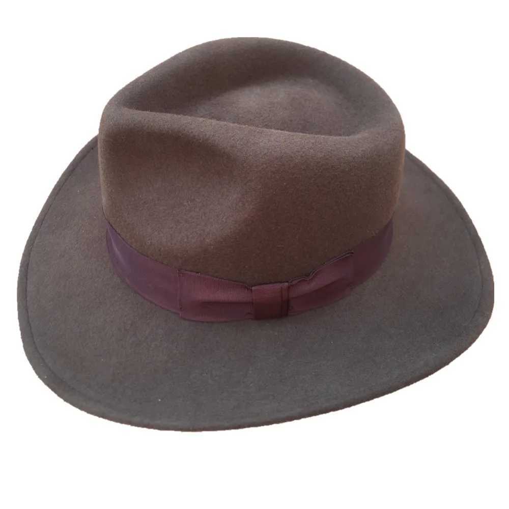 Brown Crushable Cowboy Fedora Hats Indiana Jones Outback Hat W241225