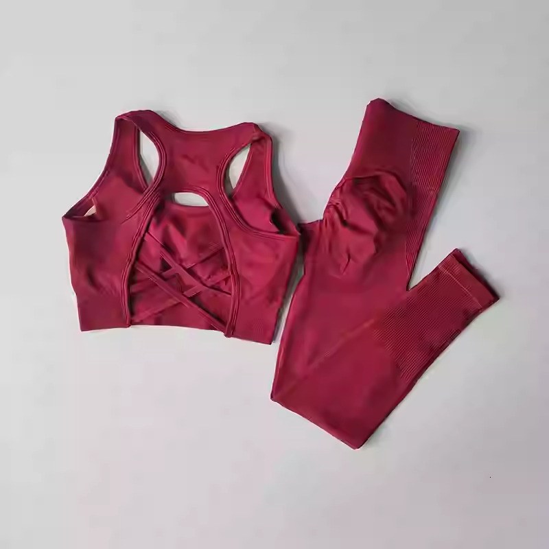 Seamless High Waist Leggings Tracksuit For Women, Yoga Sets, Sportswear, Workout, Sports Bra, Gym Clothing