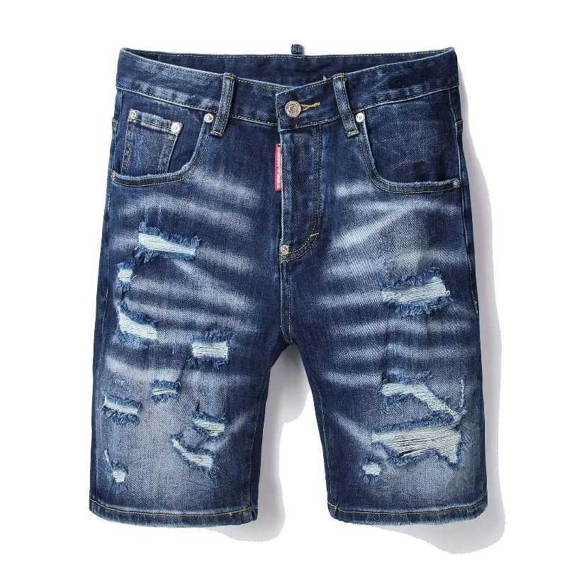 New Summer Mens Italian Street Denim Jeans Mens Light Blue Straight Denim Shorts Fashion Casual Jeans X260526