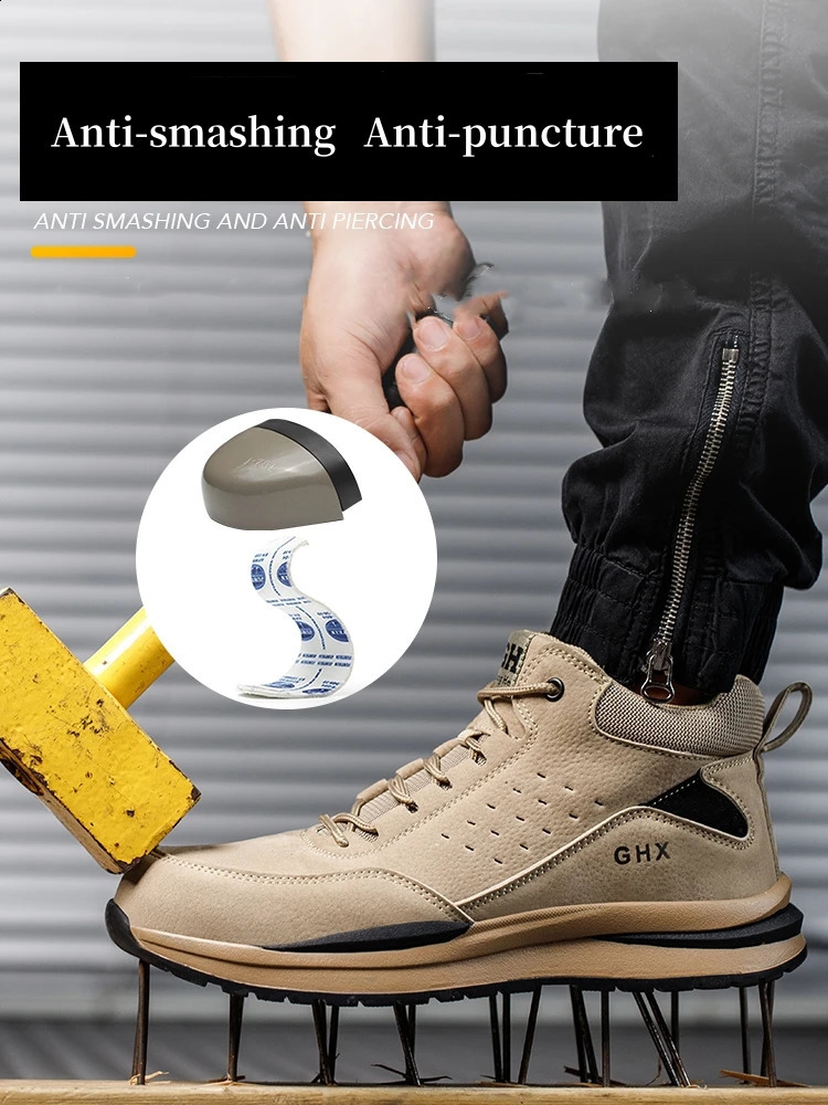 Men Work Safety Boots Autumn Winter Warm Indestructible Steel Toe Work Shoes Anti-Smashing Work Sneakers Protective Safety Shoes 241226