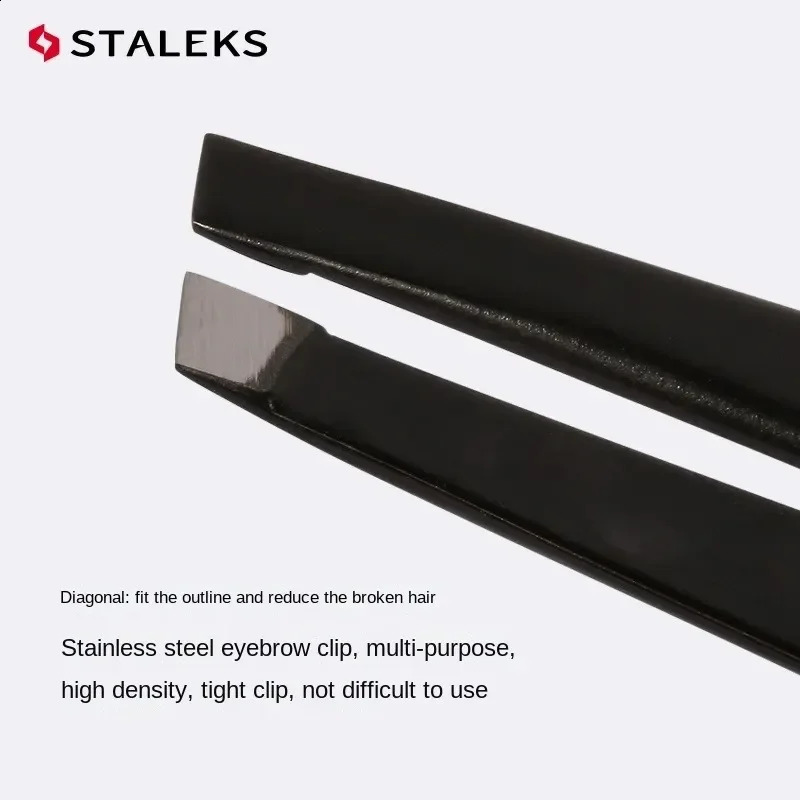 STALEKS TE-11/3 Oblique Mouth Eyebrows Tweezers Stainless Steel Beard Clips Tweezer Eyelash Extension Makeup Tools 241223