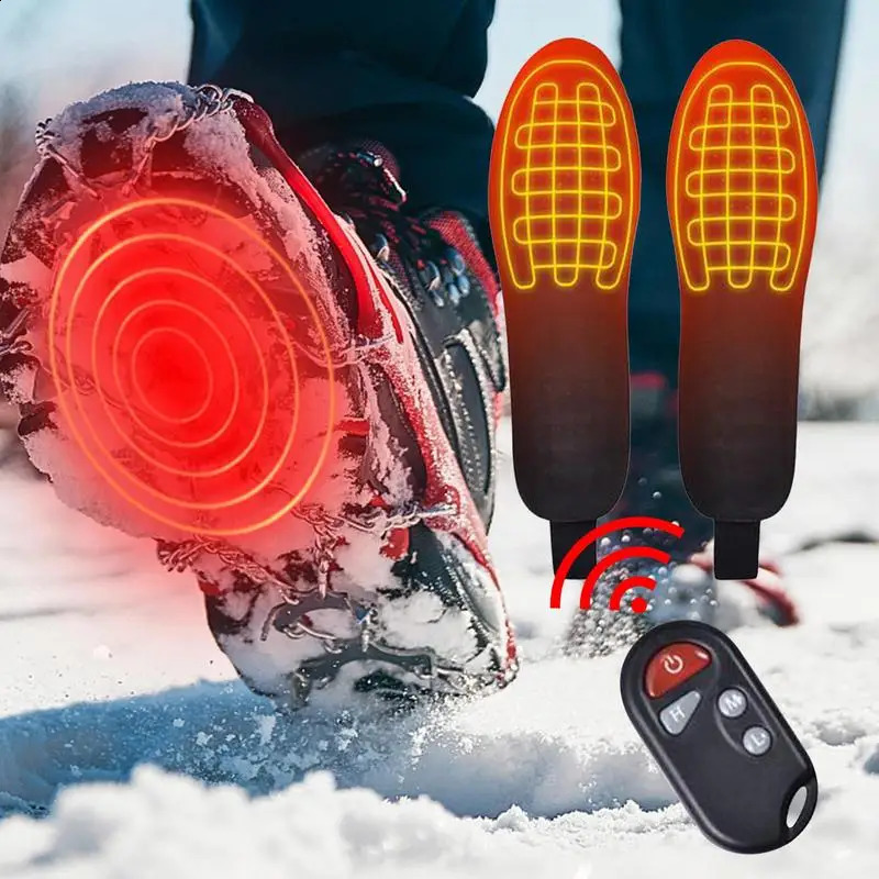 Winter Heating Insole USB Chargeable Intelligent Remote Control Heating Insole Outdoor Sports Skiing Cycing Warm Heating Insole 241226