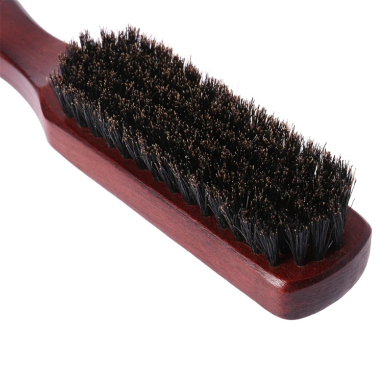 Black Comb Hair Teasing Brush Wooden Handle Hairdressing Comb Natural Boar Bristle Hair Combing Brush Slim Line Styling Comb 241225