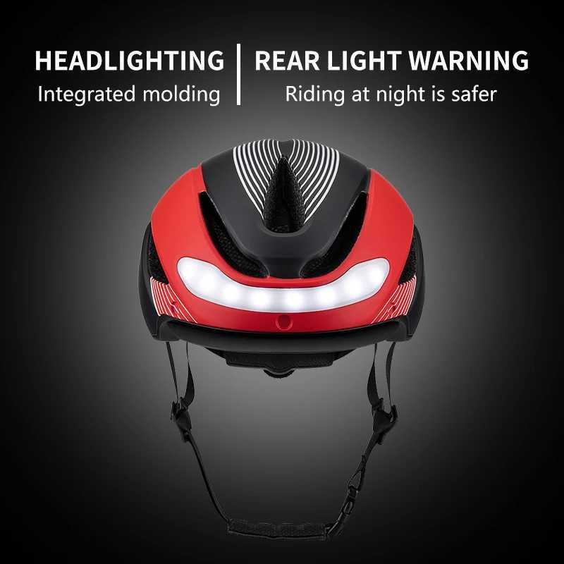 Horntour 2025 Bicycle Helmet Ride Lights Racing Road Bike Helmet Men and Women Outdoor Sports Pro Cycling Bicicleta Safety Cap XJ241226