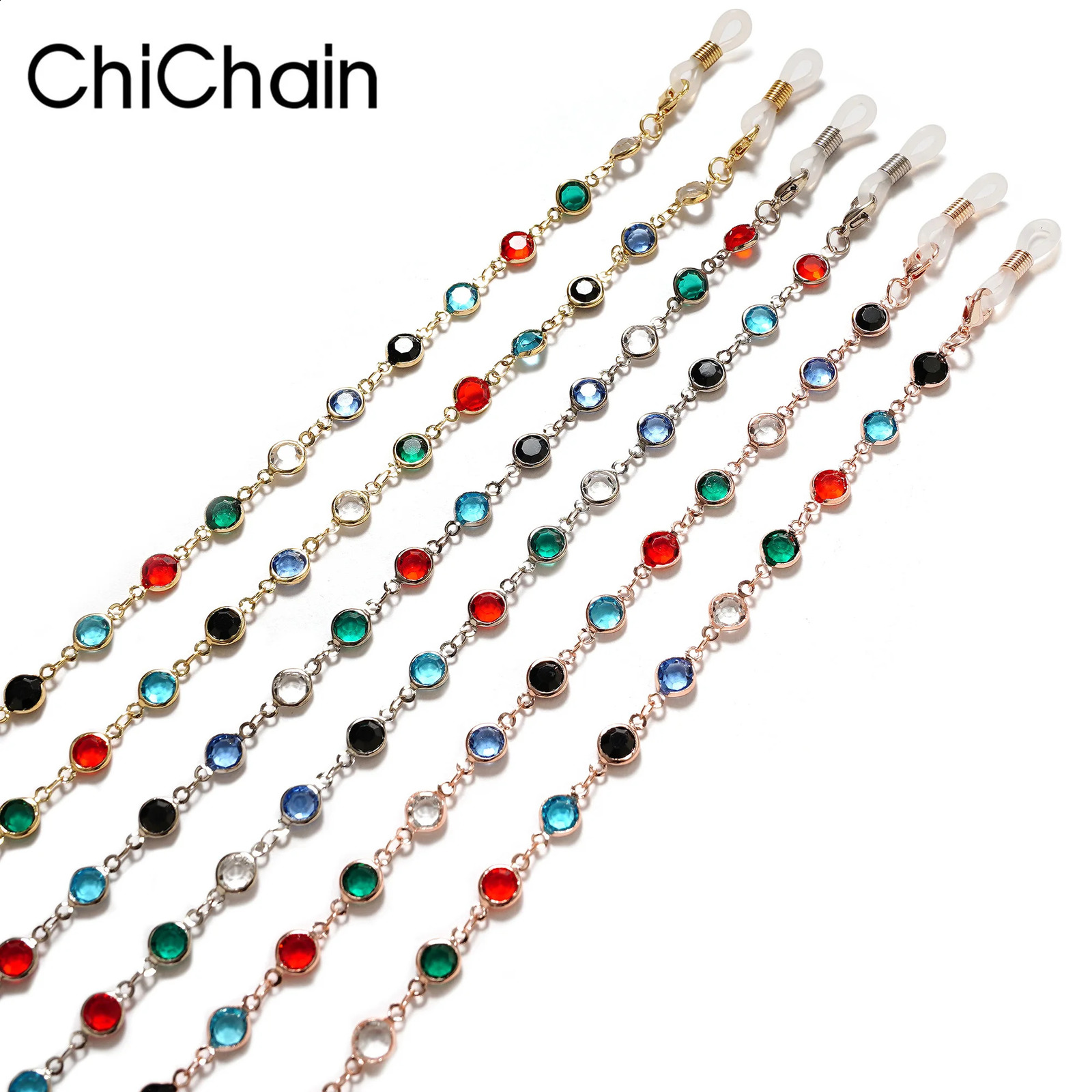 Simple Pearl Gem Sunglasses Sunshade Chain Fashion Metal Mask Chain Glasses Chain Charm Metal Lanyard Glasses Frame Rope 241226