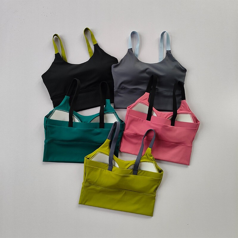 Women's Push-Up Bra Workout Tops Yoga Crop Top Breathable Sports Fixed Pad Sexy Design Gym Fiess Push Up Bras