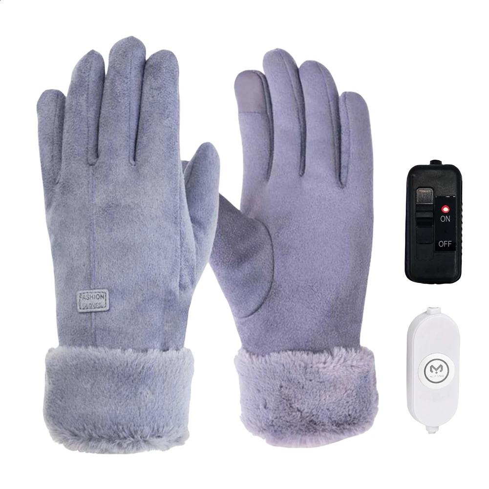 USB Heated Gloves 3 Gear Adjustment Winter Thermal Cycling Gloves 10000mAh Heating Thermal Gloves Windproof Touch Screen 241226