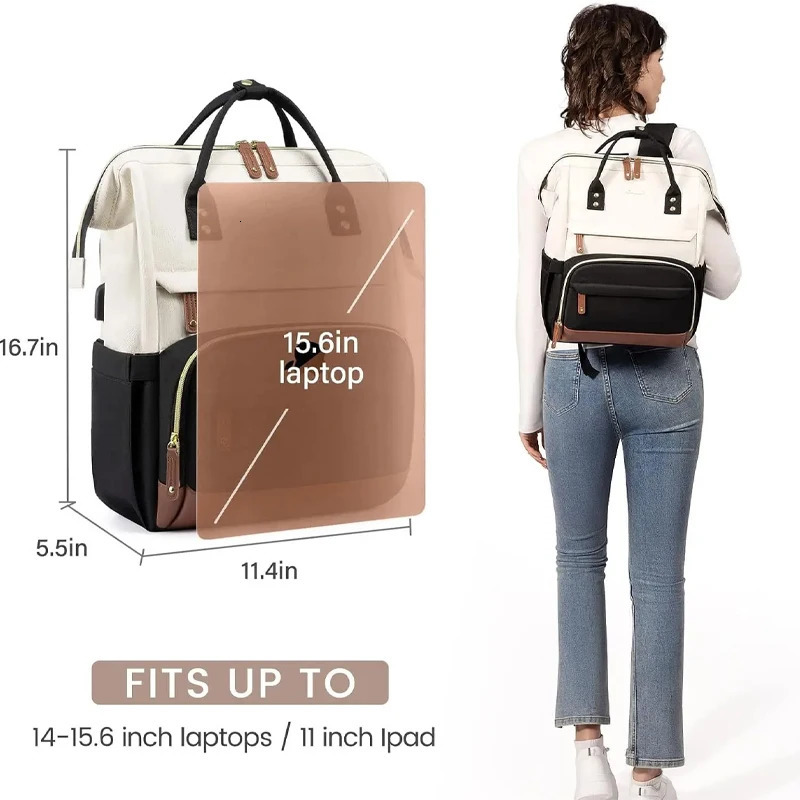 Womens Waterproof Leisure Travel Backpack 15.6 inch Computer Bag With USB Port 20-35L Large Capacity School Bags for Students 241225