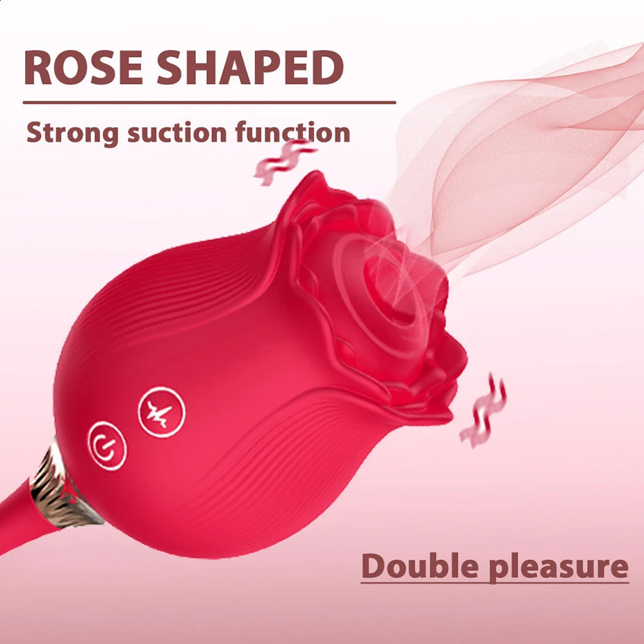 Rose Sucking Thrusting Dildo Vibrator for Women Nipple Clit Stimulator Vibrating Egg Tongue Licking Clitoris Sucker Sex Toy 241226