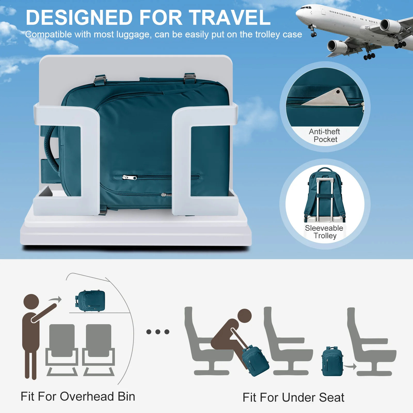 Men Travel Backpack Cabin Bag Easyjet Carry-Ons 45x36x20 Backpack Ryanair 40x20x25 Work 15.6 in Laptop Hand Luggage Travel Bag 241226