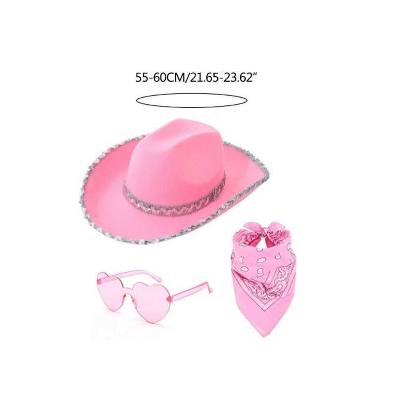 Western style denim hat glasses scarf womens party clothing fashionable clothing accessories direct shipping W241225