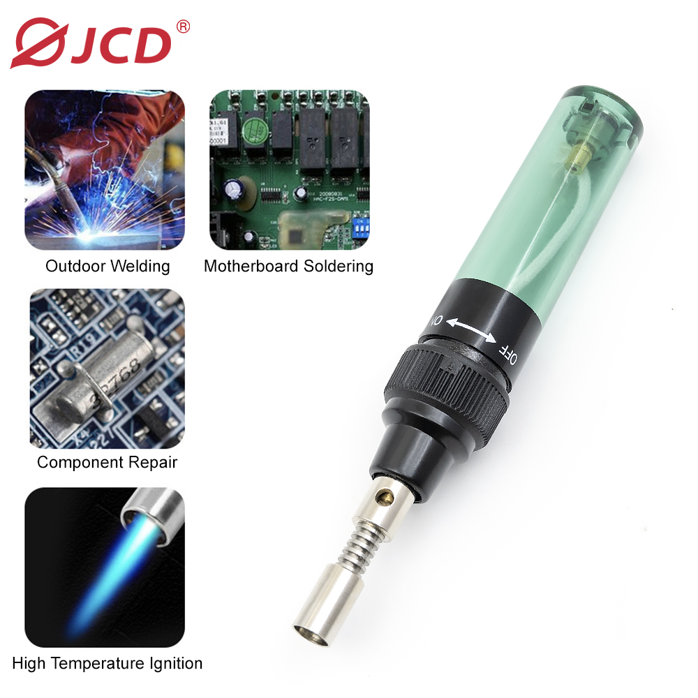 JCD MT-100 1300 Celsius Butane Gas Soldering Iron Gas Burner Blow Torch Gun Portable Wireless Soldering Iron Pen Welding Gun Solder Tools