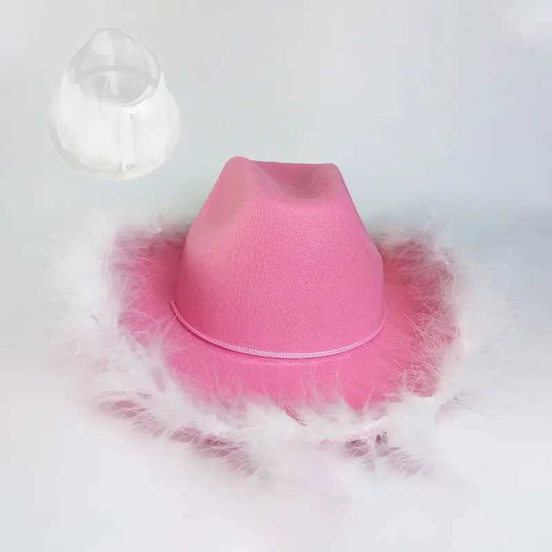New Western Cowboy Hat Retro Wide Brim Gentleman Cowboy Girl Jazz Hat Mens Holiday Party Role Playing Decorative Hat W241225