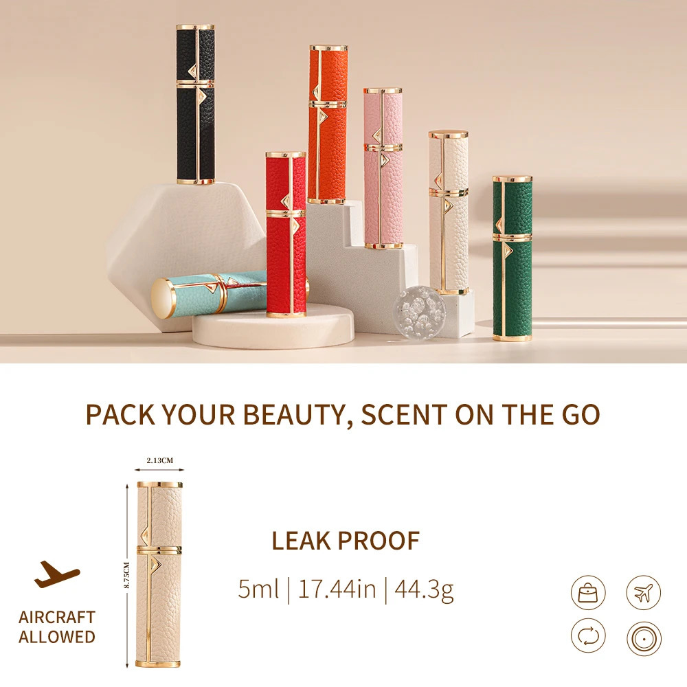 Louischanzl 5ml PU leather mini perfume Atomizer Bottle Sprayer Suitable for Boarding Tight Sealing Travel perfume refill bottle 241225