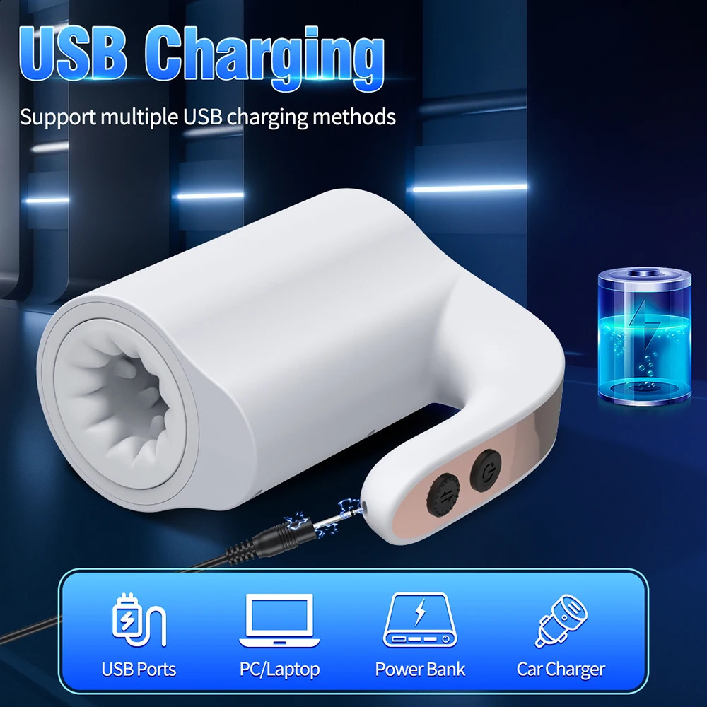 Automatic Telescopic Rotation Masturbator for Men Oral Sex Vaginal Masturbation Cup Kettle Shape Blowjob Toys Adult Goods 241226