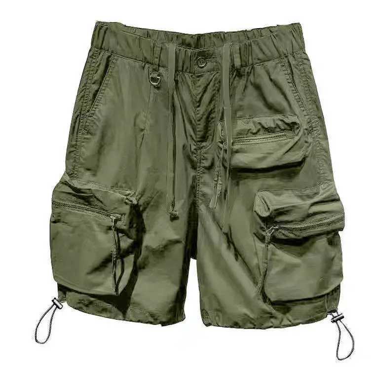 2024 New Men Summer Fashion Solid Color Casual Cargo Shorts Male Quick-drying Thin Shorts Mens Loose Straight Short Pants K322 W241226