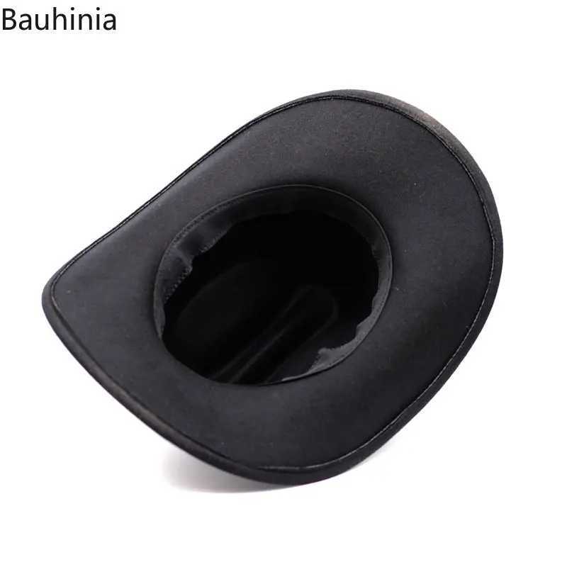 Bauhonia Retro Western Mens Cowboy Hat Wide Brim Gentleman Jazz Hat Cowboy Girl Cloche Church Cs Sombrero Hombre W241225
