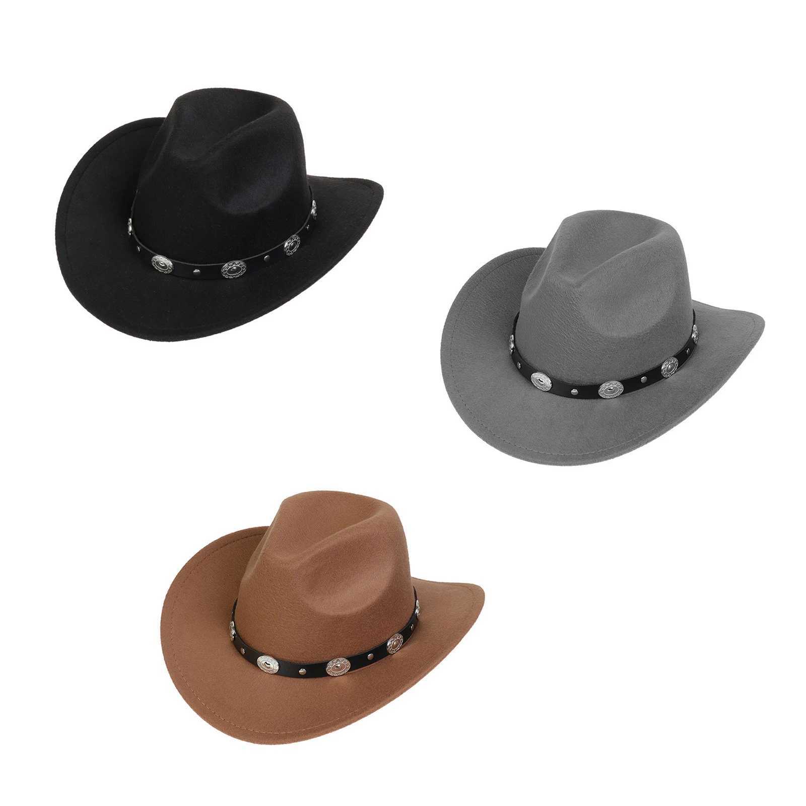Combhasaki unisex womens denim hat retro classic denim hat wide brown sun hat with belt W241225